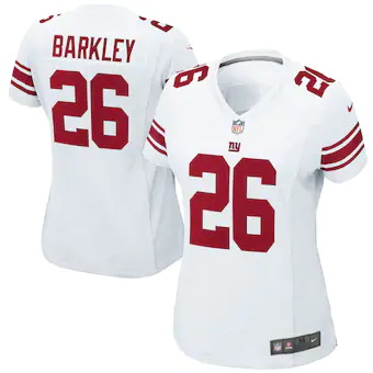 womens nike saquon barkley white new york giants game jerse